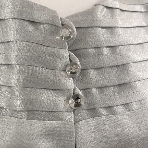 Elegant Pale Blue Satin evening gown with bolero top Size 10 - Picture 3 of 6